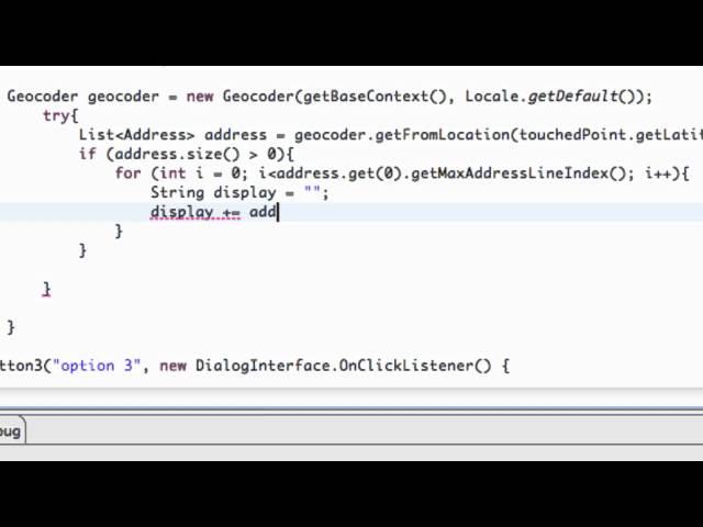 Android Application Development Tutorial - 137 - Geocoding a Location for an Address