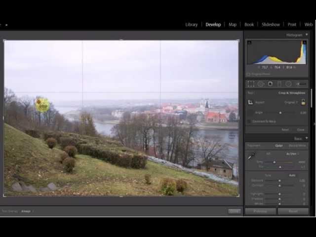 Работа в Lightroom. Выравниваем заваленный горизонт. Инструмент Straigthen Tool.