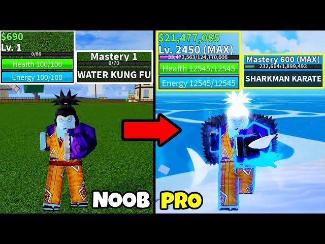 Beating Blox Fruits as Jinbe! Lvl 1 to Max Lvl Noob to Pro Full v4 Awakening in Blox Fruits!