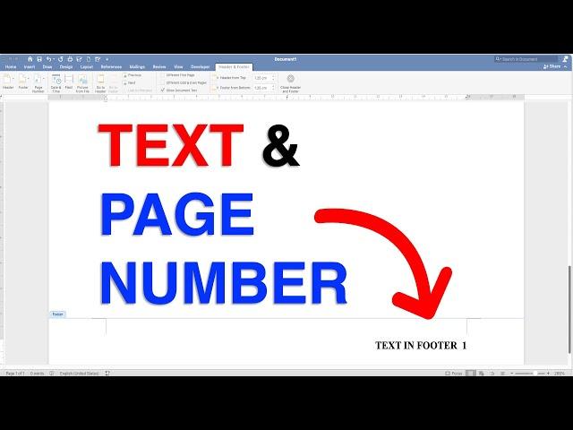 How To Add Text And Page Number In Footer In Word