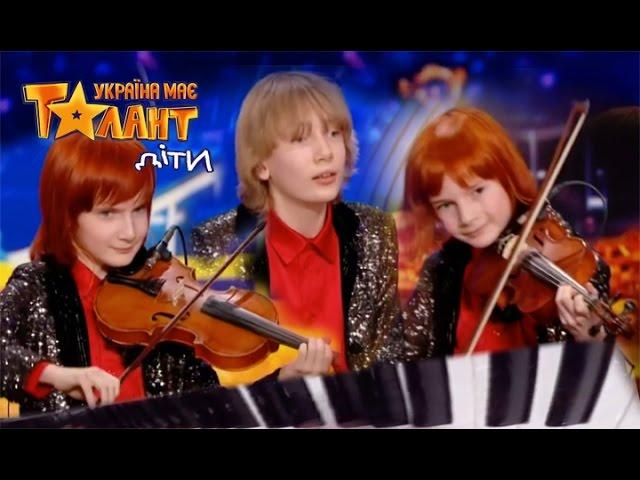 Young brothers playing beautiful melody on Ukraine's Got Talent.