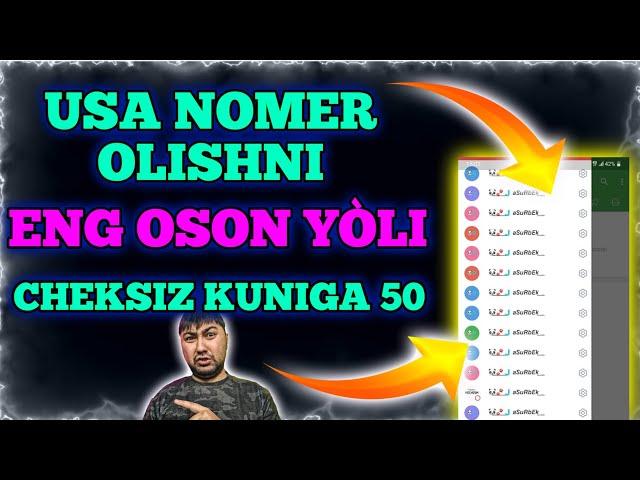 USA NOMER OLISH // ENG OSON CHEKSIZ NOMER OLISH // HAR KUNI 50 TAGACHA