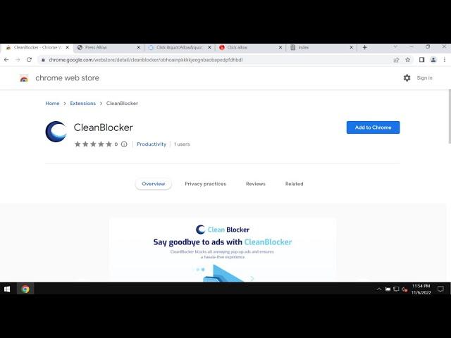 CleanBlocker adware-type extension - how to remove?