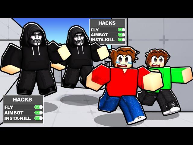 I Trolled PRO PLAYERS With HACKERS in Roblox Rivals!