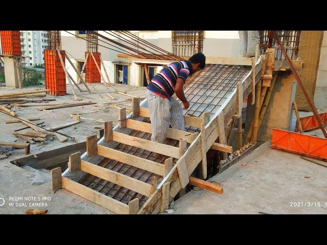 amazing stair step centering process| কিভাবে সিঁড়ির ধাপ তৈরির করা হয় | Dog legged stair shuttering