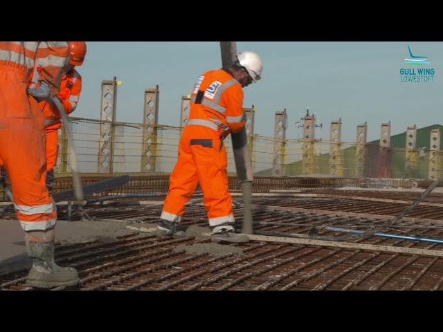 Concrete pour at Gull Wing Bridge - Farrans Construction