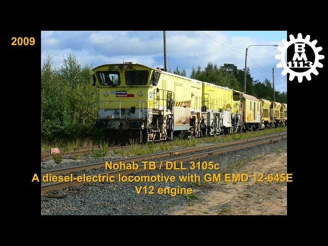 Nohab TB / DLL 3105c with ballast train / Makadamtåg med diesellok