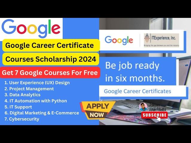 Google Career Certificate Courses Scholarship Program 2024 | Get 7 Google Courses For Free