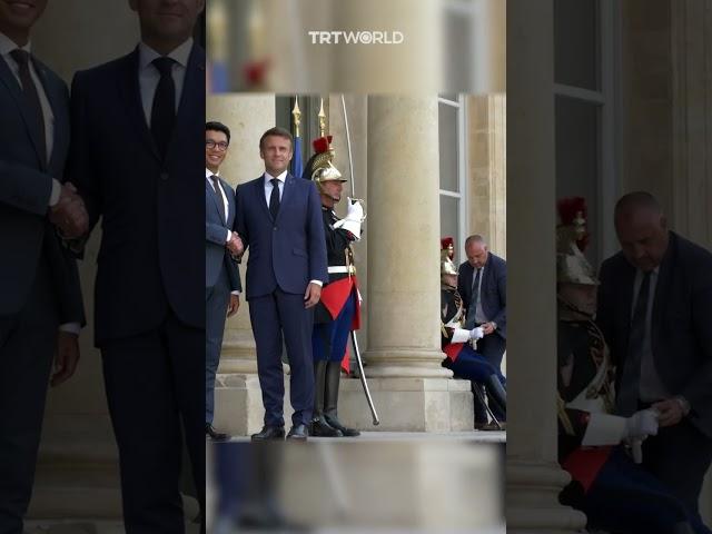 Guardsman collapses as Macron greets Madagascar’s Rajoelina