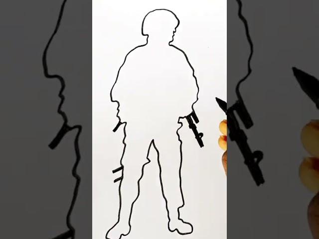 Drawing of Indian Army easily step by step#himesh  by ,#Himesh Ke Art #drawing #shorts