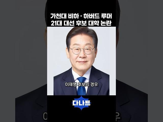 가천대 비하 · 하버드 루머 21대 대선 후보 대학 논란