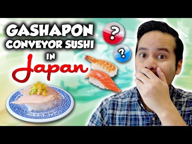 Gashapon conveyor belt sushi in Japan! Kura Sushi capsule toy adventure in Ikebukuro