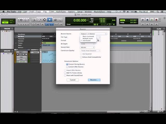 Exporting the track to an .mp3 audio file