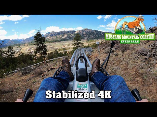 NEW Mustang Mountain Coaster (Stabilized 4K POV) - Estes Park