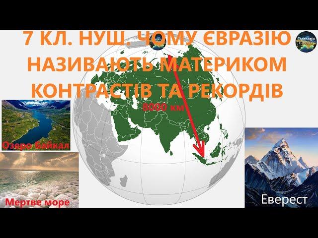 7 кл.НУШ.42.Чому Євразію називають материком контрастів та рекордів