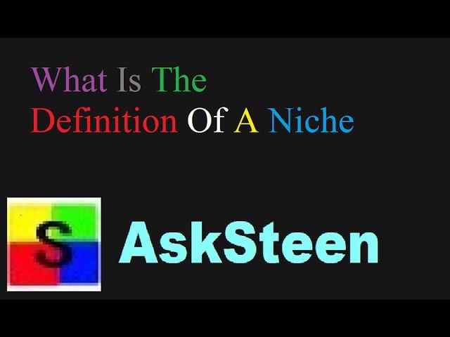 What Is The Definition Of A Niche