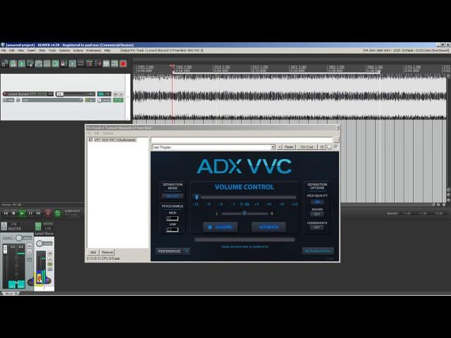 Using ADX vst plugin in Reaper DAW to remove or enhance lead guitar (Audionamix)