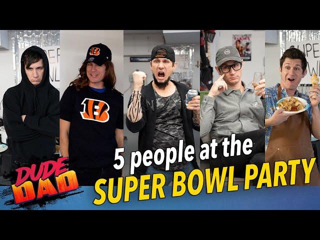 5 People at the Super Bowl Party