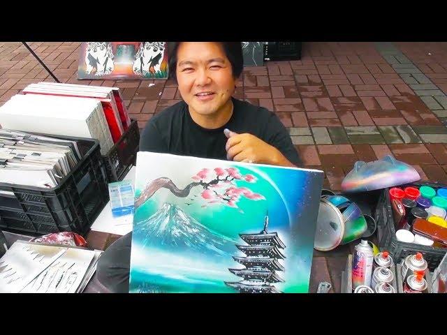 Unintentional ASMR  Crazy Spray Paint Artist (intense bottle shaking, spraying sounds)