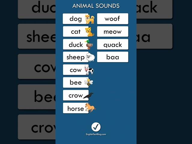 Animal Sounds In English