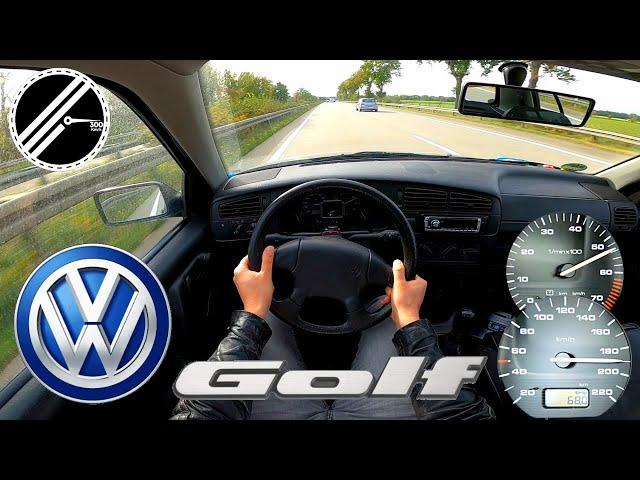 VW Golf III 1.8 1H 90 PS Top Speed Drive On German Autobahn No Speed Limit POV