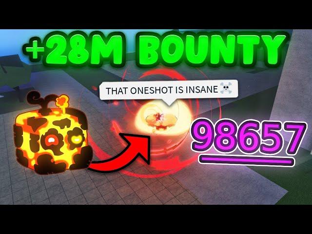 I BOUNTY HUNTED With This 30M INSANE MAGMA ONESHOT COMBO (Blox Fruits)