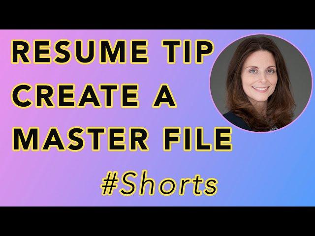 Resume Writing Tip - Creating A Master Resume | Winning Resume Tips for Jobseekers | #Shorts