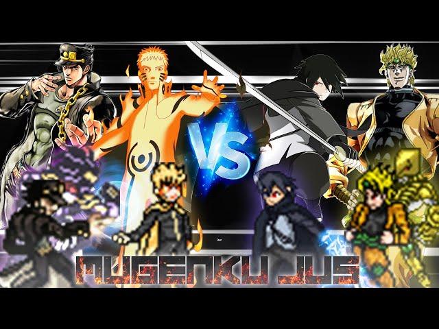 Naruto Hokage & Jotaro vs Sasuke BNG & Dio ANIME MUGEN JUS