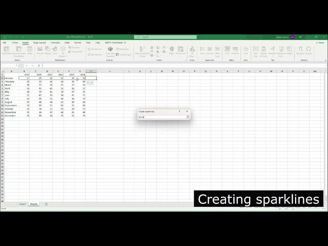 Creating sparklines