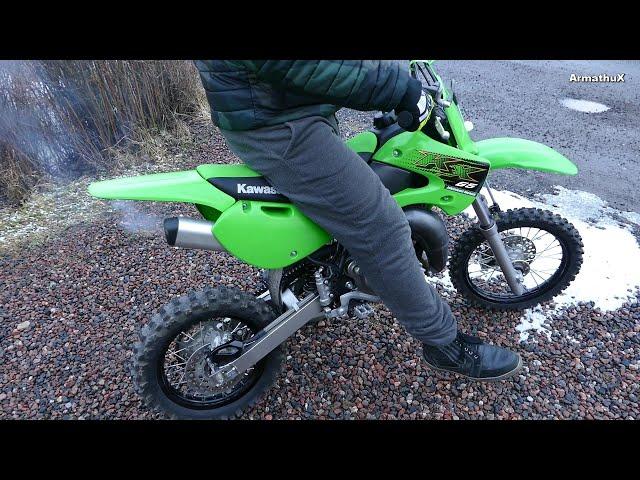 Kawasaki KX65 2-Stroke - My First Test (Raw Sound)