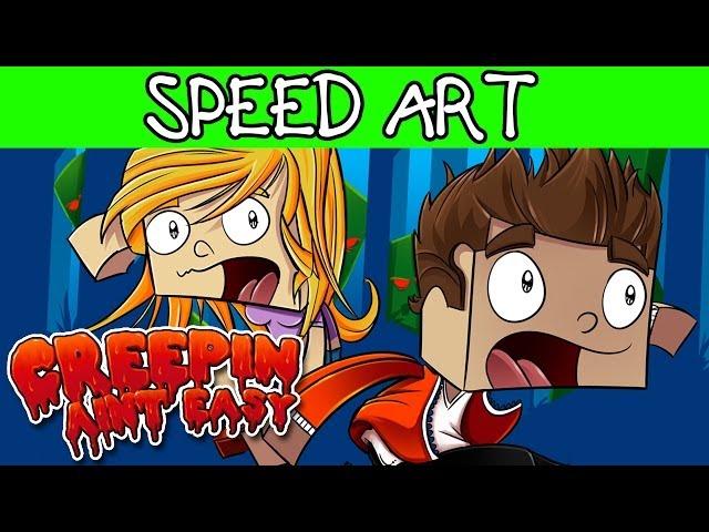 'Creepin Aint Easy' MINECRAFT SPEED ART - TShirt Design