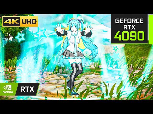 Fortnite Hatsune Miku Skin Gameplay | RTX 4090 + 4K MAX Graphics + Ray Tracing ON