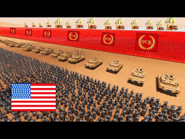 Modern US ARMY Beach Defense VS 7,000,000 ROMAN ARMY! - UEBS 2: Ultimate Epic Battle Simulator 2