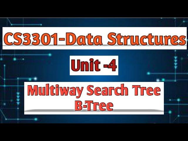 B-Tree in multiway search tree in data structures tamil||CS3301||Anna university reg-2021.#cse