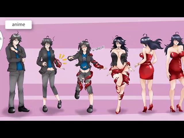 Tg Animation - Body Swap #35 - boy to girl - Sapphirefoxx -Tg Transformation Stories