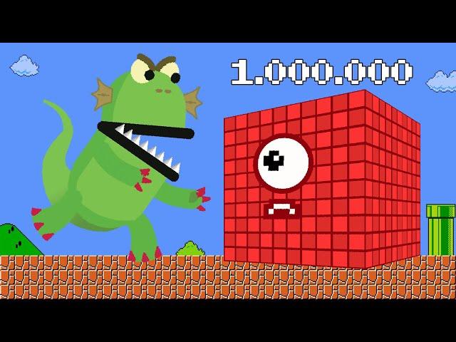 Mario Escape - If Numberblocks were the Giant Zombie Blockzilla | Game Animation