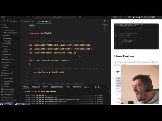 [LIVE #15] New Laravel VS Code Extension, URI Parsing, and more...