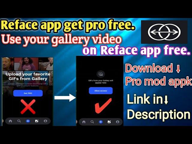 Get pro free Reaface। Use your gallery video on Reface app free।Reface changing editing.