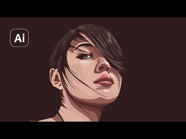 Step by Step Vector Portrait in Adobe Illustrator 2022 | Vector Art | Vector Illustration