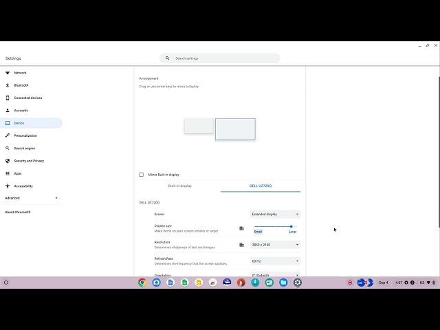 How to adjust the display settings in Chrome OS