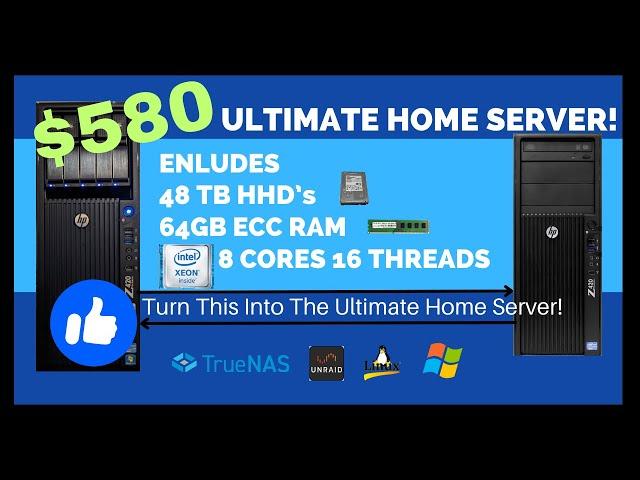 $580 Ultimate Home Server Includes!! 48tb HHD,  64 Ram, 8-Cores 16-Threads!