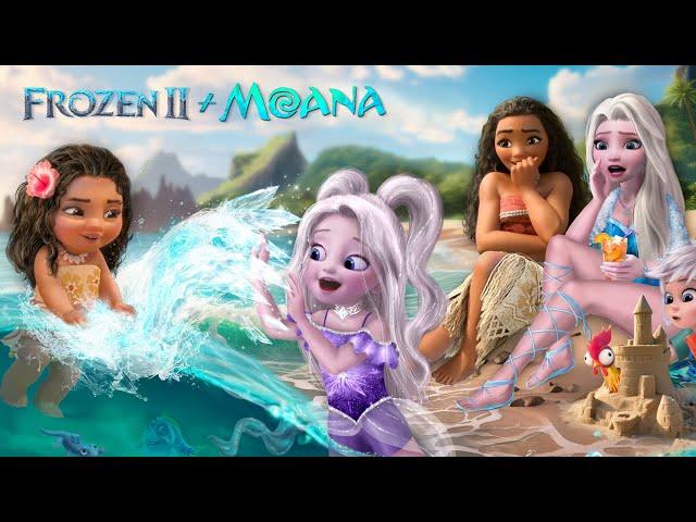 Frozen 2 & Moana: Elsa and Moana and their Kids have a Beach Party! | Alice Edit!