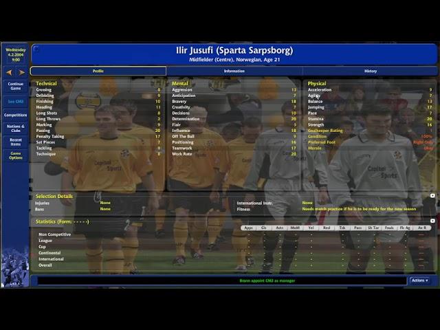 Championship Manager 03/04 (Sparta Sarpsborg) - An Entire team of cm/fm Easter Eggs!