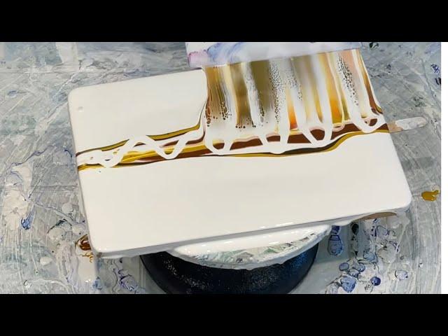 Beautiful Swiping magic  Acrylic pouring swipe technique with bloom cells