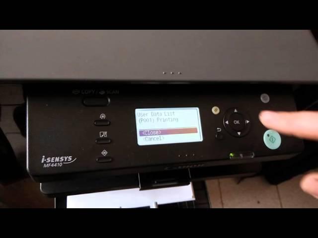 Canon MF4410 MFP printing a test page