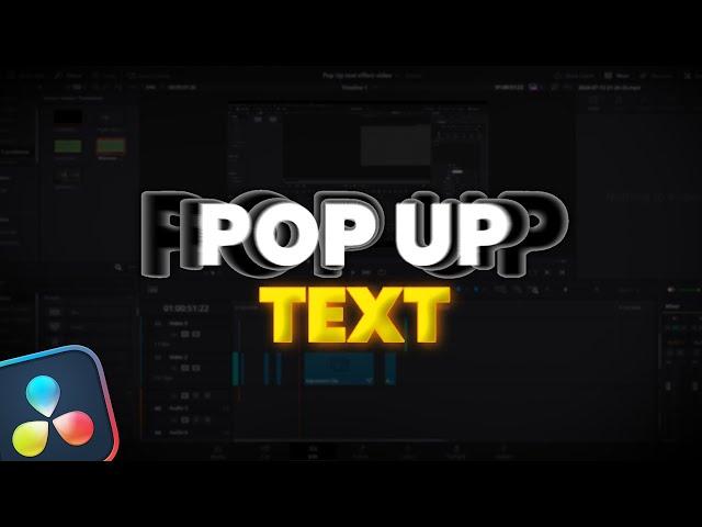 How To Make A POPUP TEXT Effect In Davinci Resolve