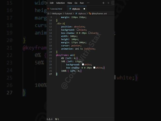 Simple CSS Animation...  #coding #youtubeshorts #shorts