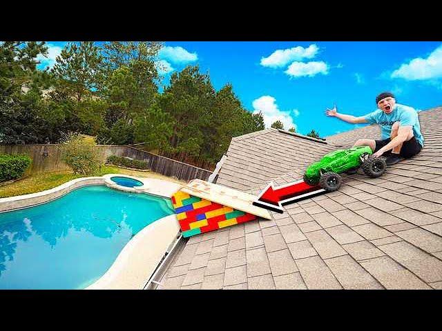 RAMPING 100MPH RC CAR OFF MY ROOF!