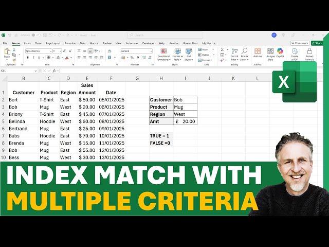 INDEX MATCH Multiple Criteria | INDEX with Multiple MATCH