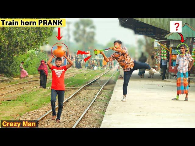 Update Viral Train Horn PRANK on Crazy MAN | Best of train horn PRANK Reaction on Public |ComicaL TV